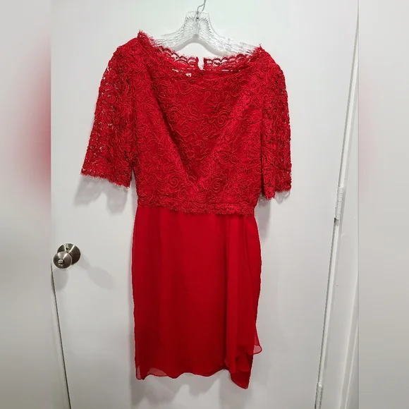 open lace back dress Lady in Red Maxi Dress – OFFICIAL TRUEFIT main image 1